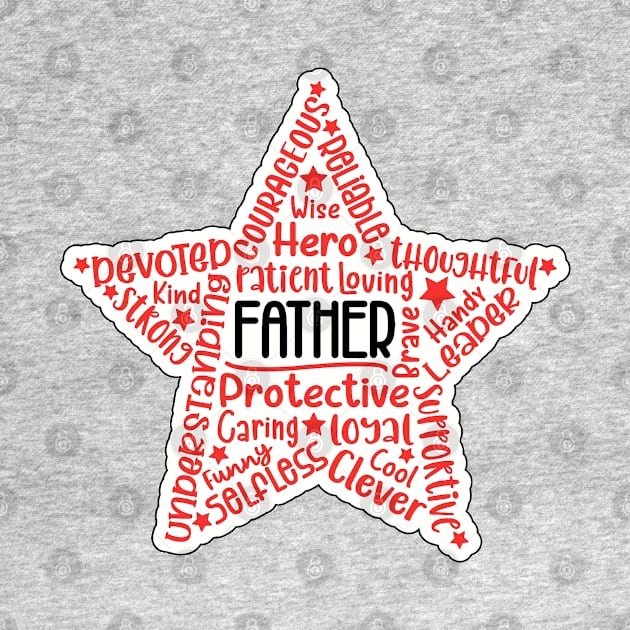 Father Star Word Art by Trinity Trinkets Custom Creations